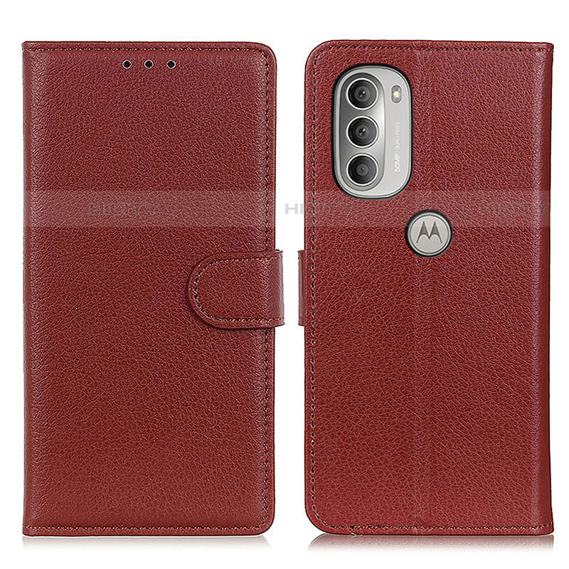 Coque Portefeuille Livre Cuir Etui Clapet A03D pour Motorola Moto G51 5G Marron Plus