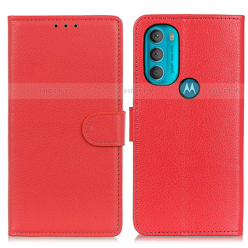 Coque Portefeuille Livre Cuir Etui Clapet A03D pour Motorola Moto G71 5G Rouge Plus