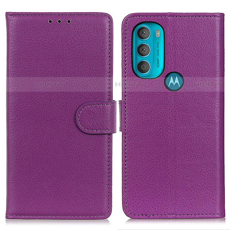 Coque Portefeuille Livre Cuir Etui Clapet A03D pour Motorola Moto G71 5G Violet Plus