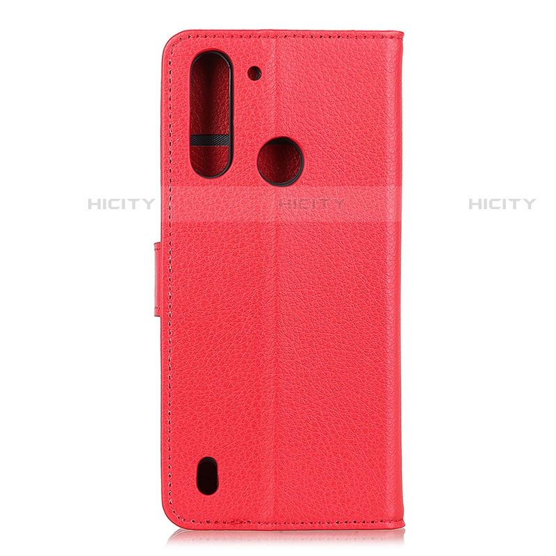 Coque Portefeuille Livre Cuir Etui Clapet A03D pour Motorola Moto One Fusion Rouge Plus