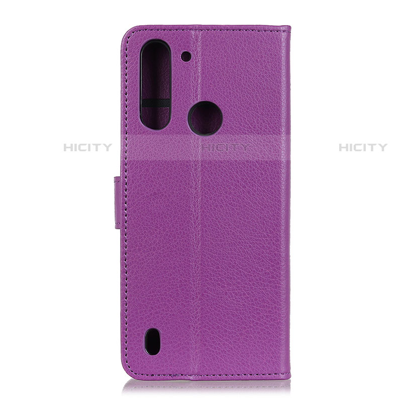 Coque Portefeuille Livre Cuir Etui Clapet A03D pour Motorola Moto One Fusion Violet Plus