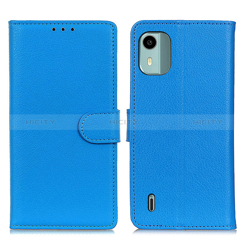 Coque Portefeuille Livre Cuir Etui Clapet A03D pour Nokia C12 Plus Bleu Ciel Plus