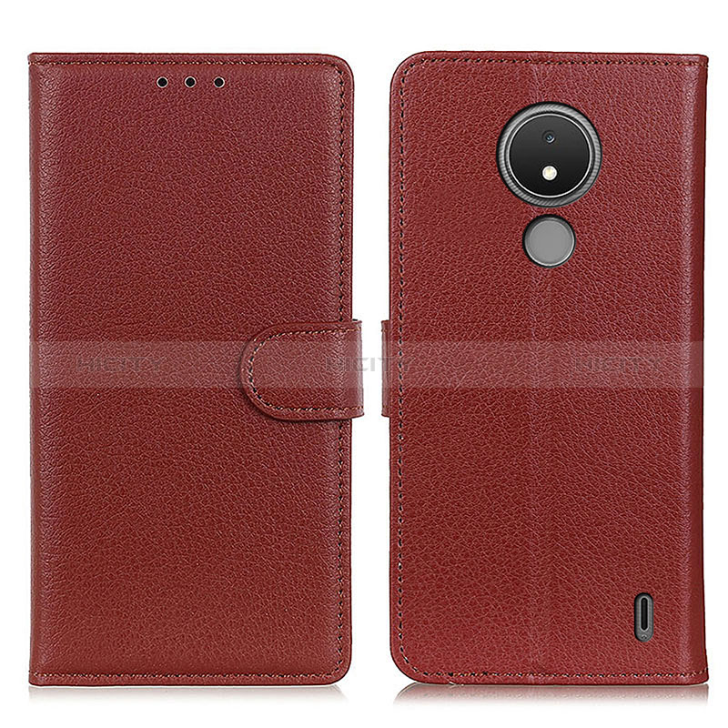 Coque Portefeuille Livre Cuir Etui Clapet A03D pour Nokia C21 Marron Plus