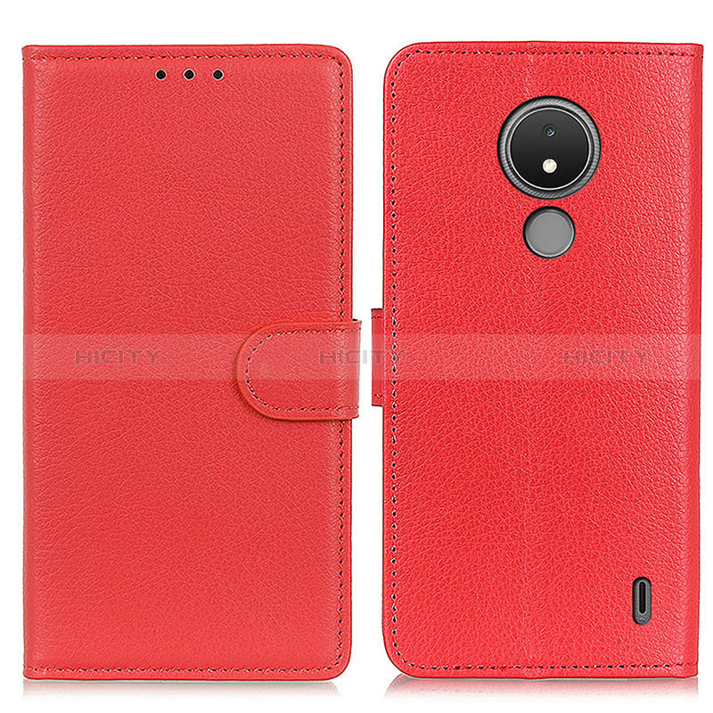 Coque Portefeuille Livre Cuir Etui Clapet A03D pour Nokia C21 Rouge Plus