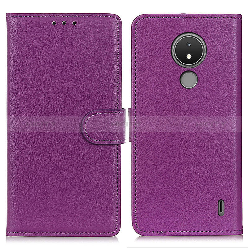 Coque Portefeuille Livre Cuir Etui Clapet A03D pour Nokia C21 Violet Plus