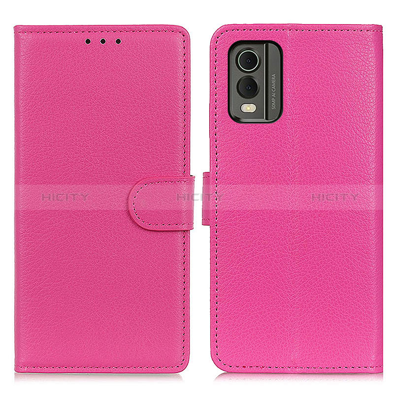 Coque Portefeuille Livre Cuir Etui Clapet A03D pour Nokia C210 Rose Rouge Plus