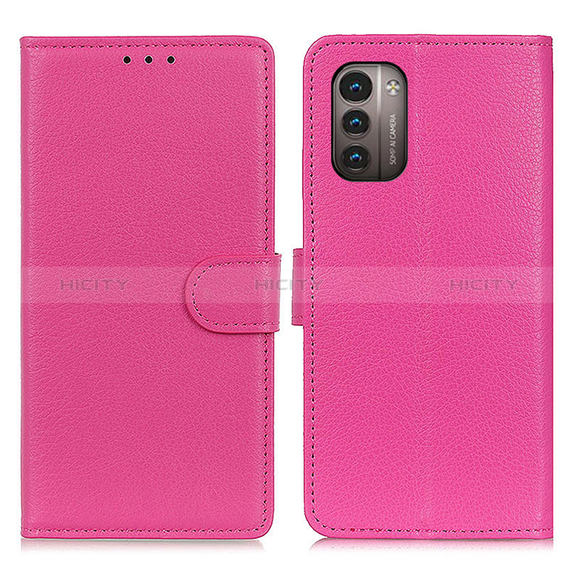 Coque Portefeuille Livre Cuir Etui Clapet A03D pour Nokia G21 Rose Rouge Plus