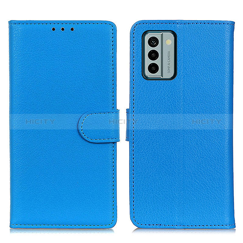 Coque Portefeuille Livre Cuir Etui Clapet A03D pour Nokia G22 Bleu Ciel Plus