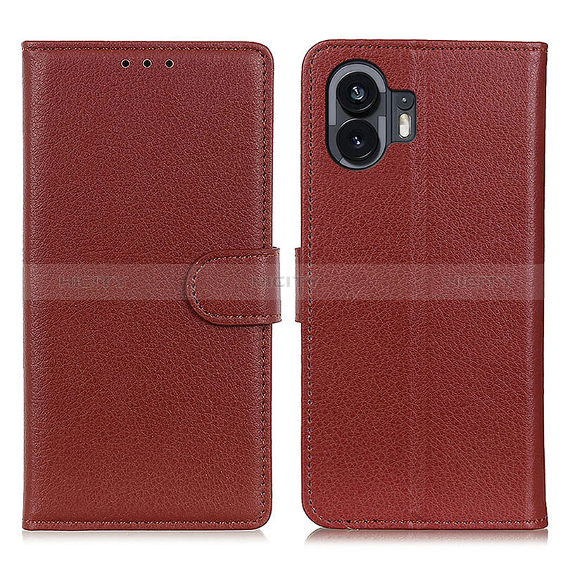 Coque Portefeuille Livre Cuir Etui Clapet A03D pour Nothing Phone 2 Marron Plus