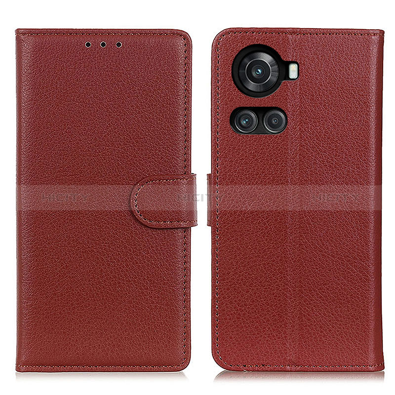 Coque Portefeuille Livre Cuir Etui Clapet A03D pour OnePlus 10R 5G Marron Plus