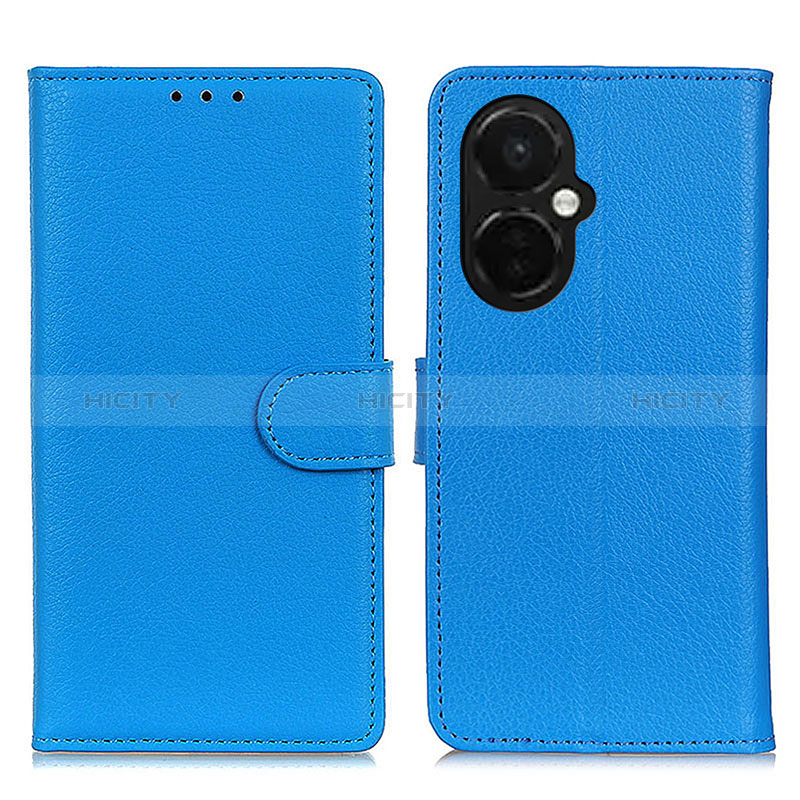 Coque Portefeuille Livre Cuir Etui Clapet A03D pour OnePlus Nord CE 3 Lite 5G Bleu Ciel Plus