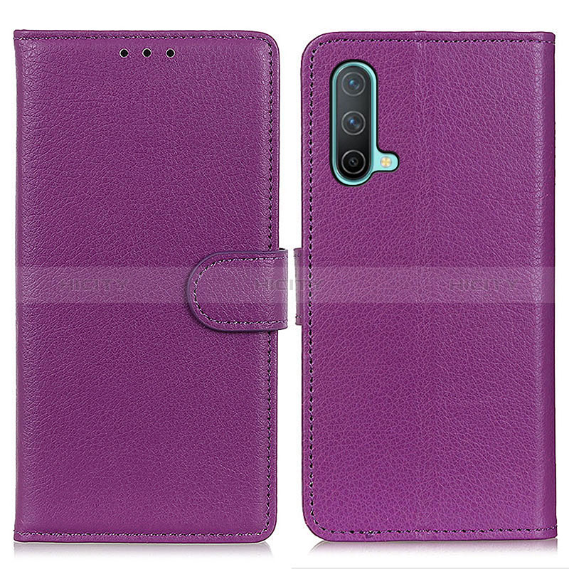 Coque Portefeuille Livre Cuir Etui Clapet A03D pour OnePlus Nord CE 5G Violet Plus