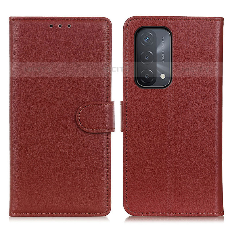 Coque Portefeuille Livre Cuir Etui Clapet A03D pour OnePlus Nord N200 5G Marron Plus