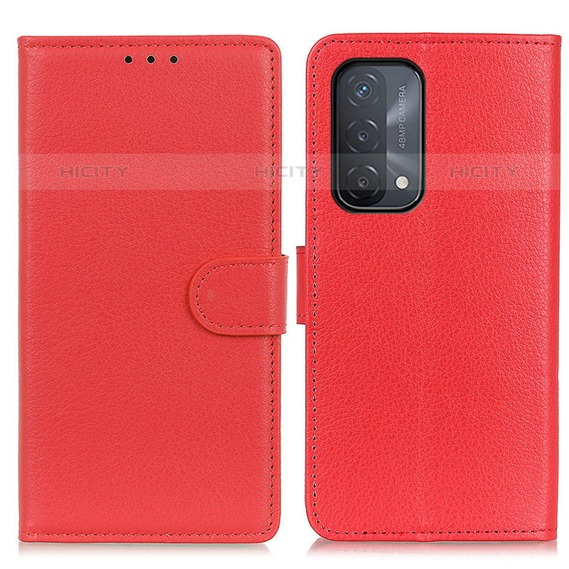 Coque Portefeuille Livre Cuir Etui Clapet A03D pour OnePlus Nord N200 5G Rouge Plus