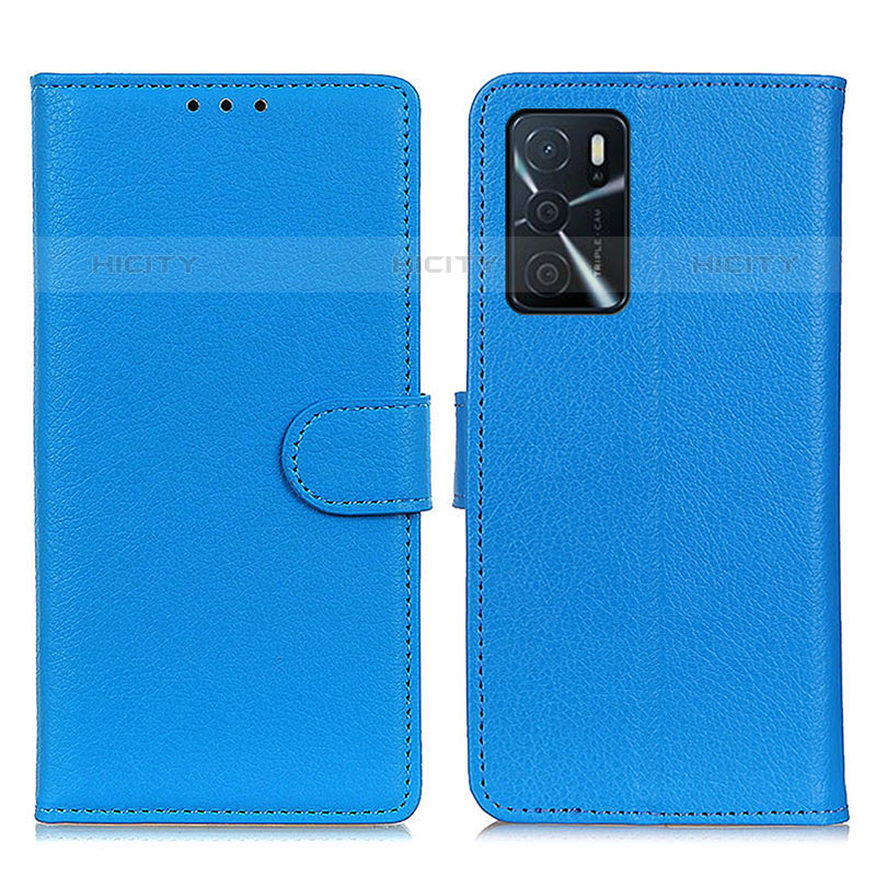 Coque Portefeuille Livre Cuir Etui Clapet A03D pour Oppo A16s Bleu Ciel Plus