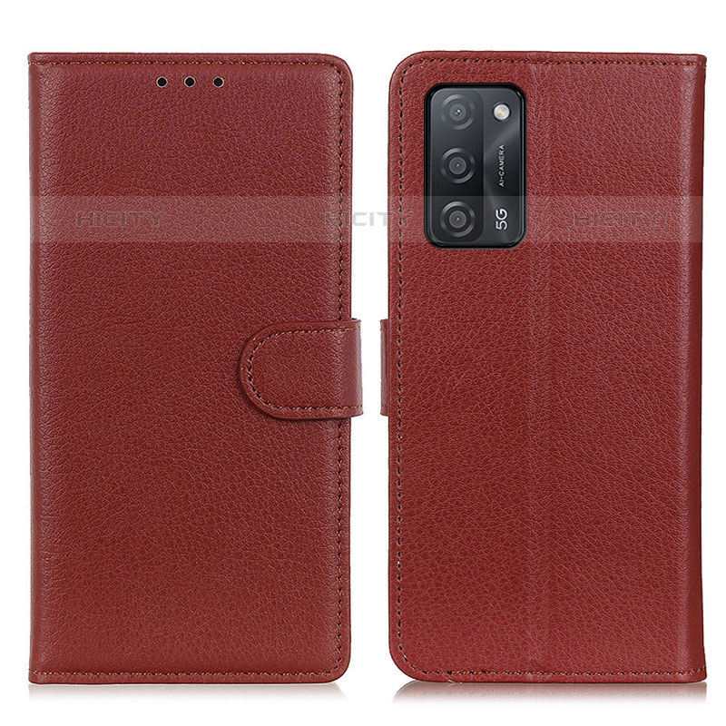 Coque Portefeuille Livre Cuir Etui Clapet A03D pour Oppo A53s 5G Marron Plus