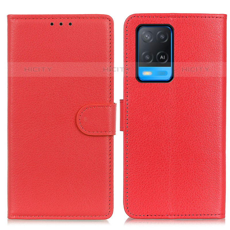 Coque Portefeuille Livre Cuir Etui Clapet A03D pour Oppo A54 4G Rouge Plus