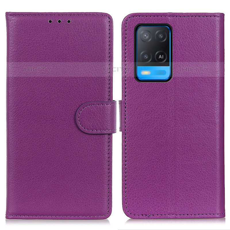 Coque Portefeuille Livre Cuir Etui Clapet A03D pour Oppo A54 4G Violet Plus