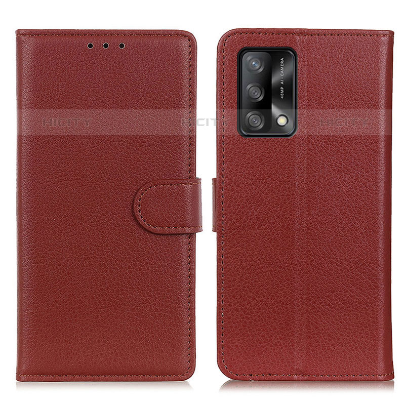 Coque Portefeuille Livre Cuir Etui Clapet A03D pour Oppo A74 4G Marron Plus