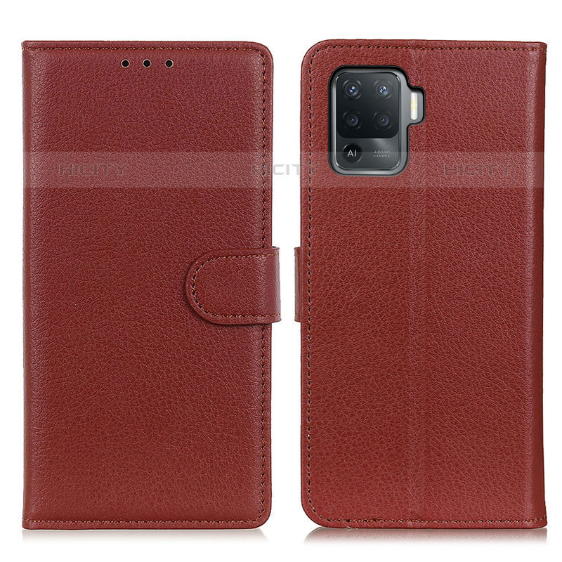 Coque Portefeuille Livre Cuir Etui Clapet A03D pour Oppo A94 4G Marron Plus