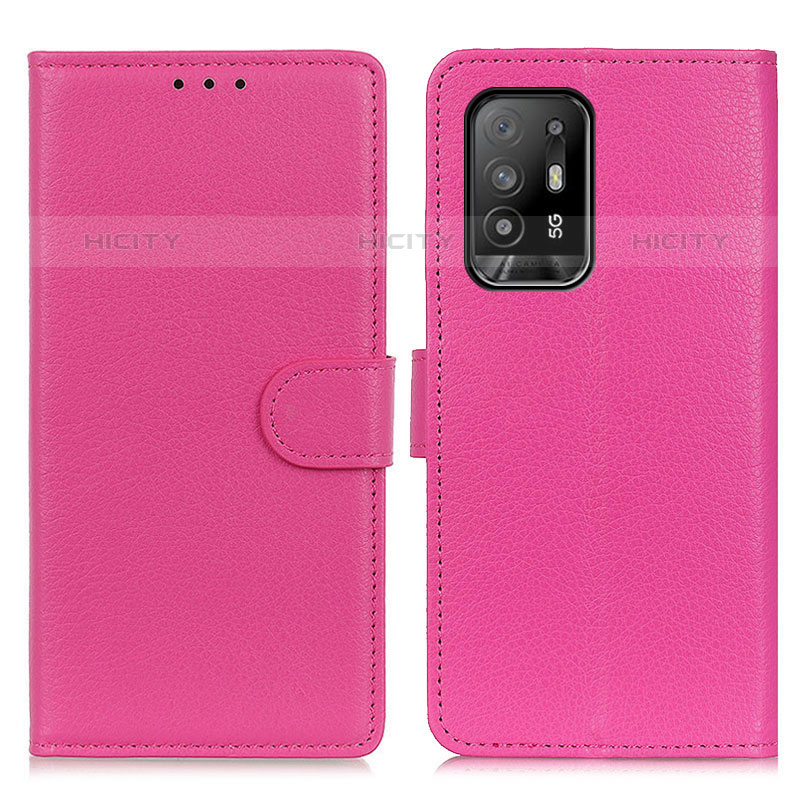 Coque Portefeuille Livre Cuir Etui Clapet A03D pour Oppo A94 5G Rose Rouge Plus