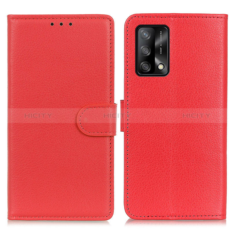 Coque Portefeuille Livre Cuir Etui Clapet A03D pour Oppo A95 4G Rouge Plus