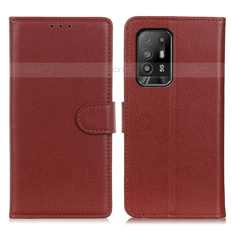 Coque Portefeuille Livre Cuir Etui Clapet A03D pour Oppo A95 5G Marron Plus