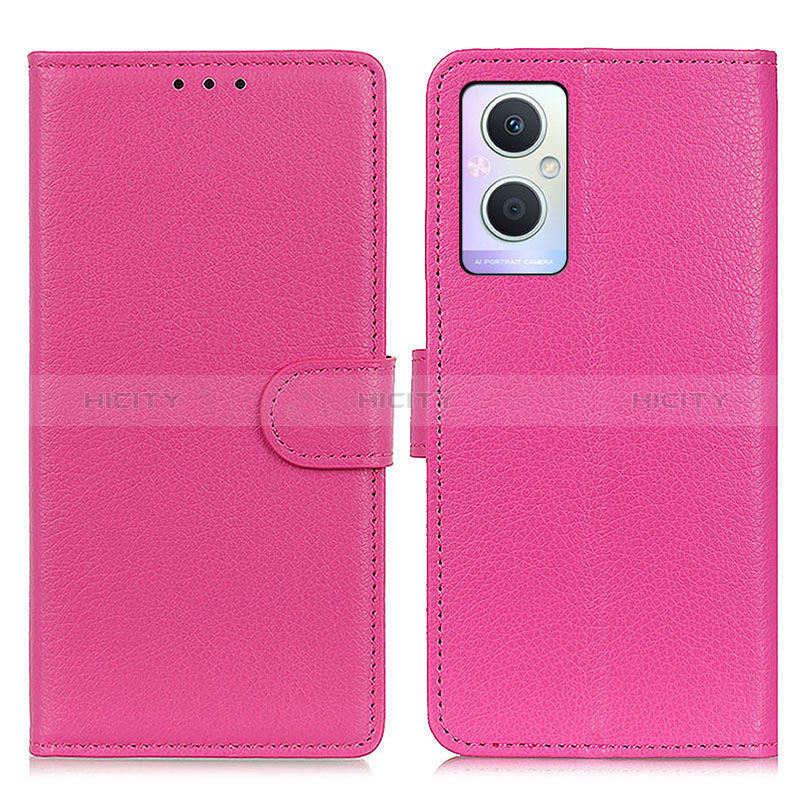 Coque Portefeuille Livre Cuir Etui Clapet A03D pour Oppo A96 5G Rose Rouge Plus