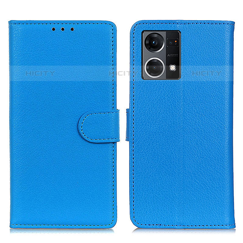 Coque Portefeuille Livre Cuir Etui Clapet A03D pour Oppo F21 Pro 4G Bleu Ciel Plus