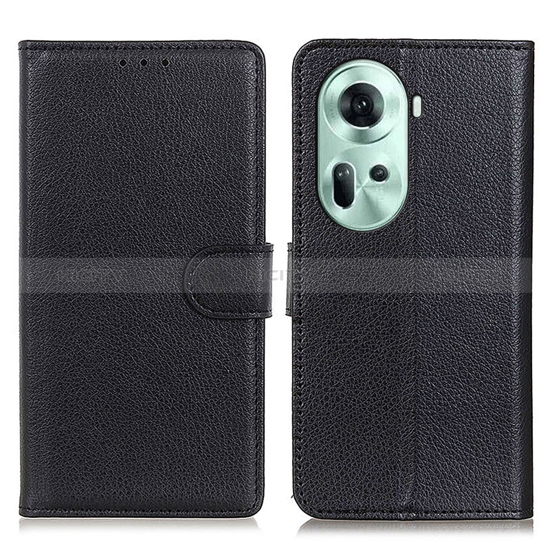 Coque Portefeuille Livre Cuir Etui Clapet A03D pour Oppo Reno11 5G Noir Plus