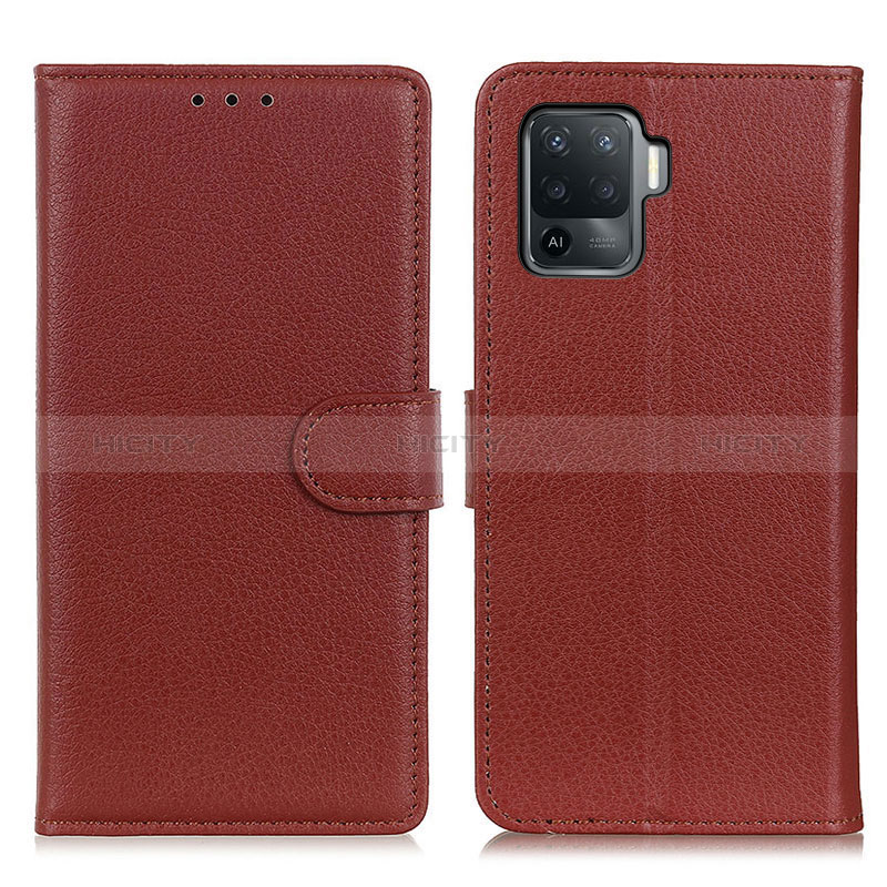 Coque Portefeuille Livre Cuir Etui Clapet A03D pour Oppo Reno5 Lite Marron Plus