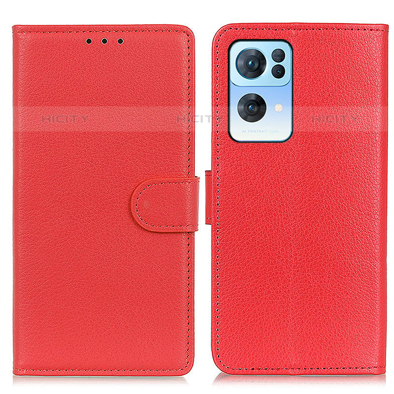 Coque Portefeuille Livre Cuir Etui Clapet A03D pour Oppo Reno7 Pro 5G Rouge Plus