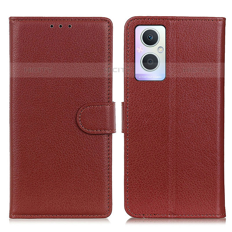 Coque Portefeuille Livre Cuir Etui Clapet A03D pour Oppo Reno8 Lite 5G Marron Plus