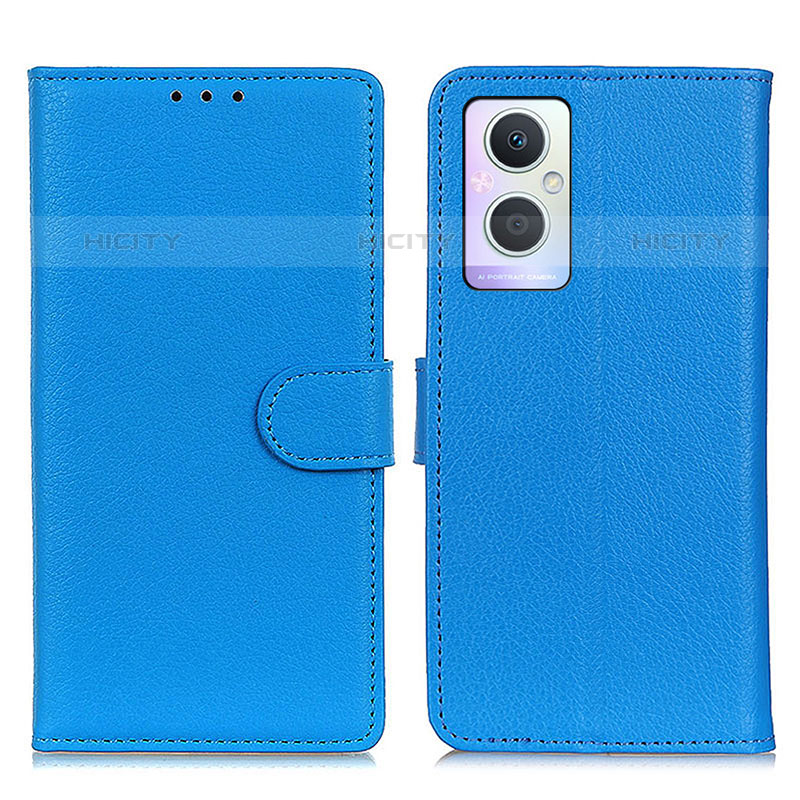 Coque Portefeuille Livre Cuir Etui Clapet A03D pour Oppo Reno8 Z 5G Bleu Ciel Plus