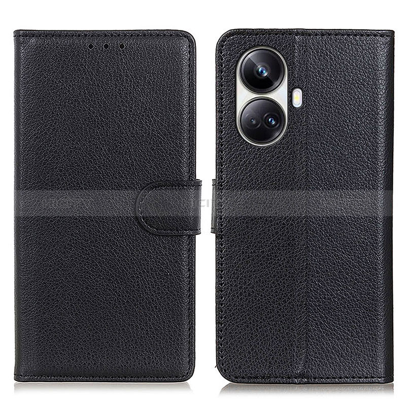 Coque Portefeuille Livre Cuir Etui Clapet A03D pour Realme 10 Pro+ Plus 5G Noir Plus