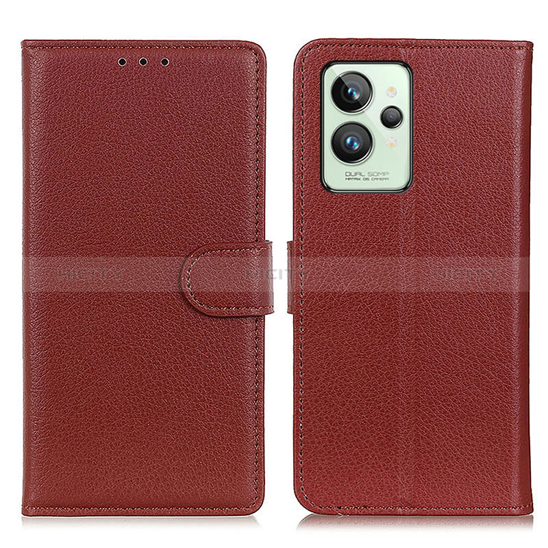 Coque Portefeuille Livre Cuir Etui Clapet A03D pour Realme GT2 Pro 5G Marron Plus