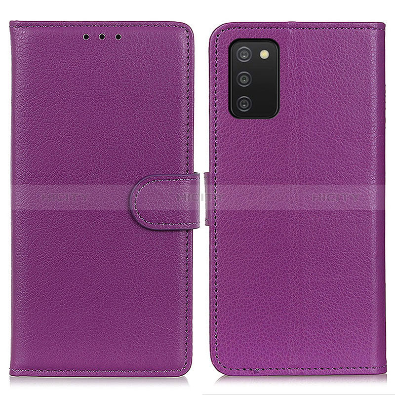 Coque Portefeuille Livre Cuir Etui Clapet A03D pour Samsung Galaxy A02s Violet Plus
