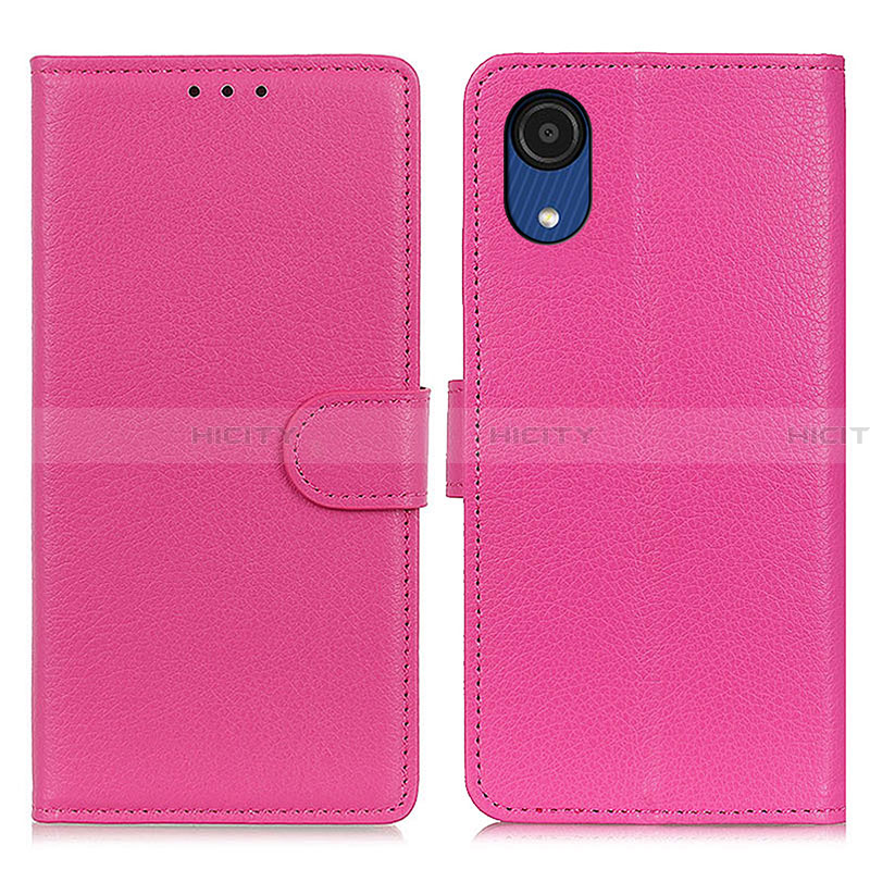 Coque Portefeuille Livre Cuir Etui Clapet A03D pour Samsung Galaxy A03 Core Rose Rouge Plus