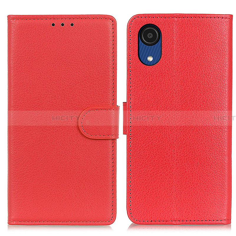 Coque Portefeuille Livre Cuir Etui Clapet A03D pour Samsung Galaxy A03 Core Rouge Plus