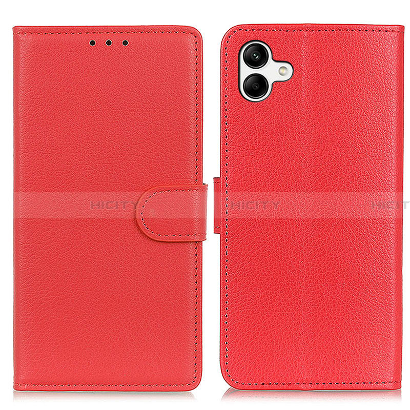 Coque Portefeuille Livre Cuir Etui Clapet A03D pour Samsung Galaxy A04 4G Rouge Plus
