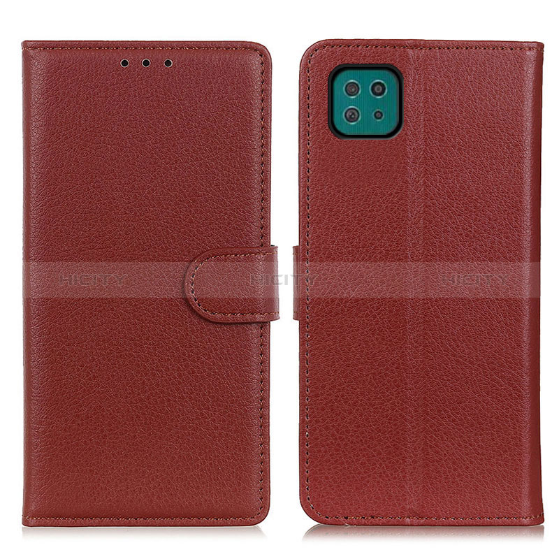 Coque Portefeuille Livre Cuir Etui Clapet A03D pour Samsung Galaxy A22s 5G Marron Plus