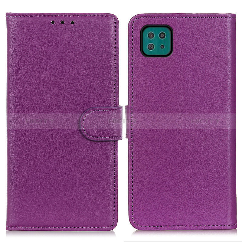 Coque Portefeuille Livre Cuir Etui Clapet A03D pour Samsung Galaxy A22s 5G Violet Plus