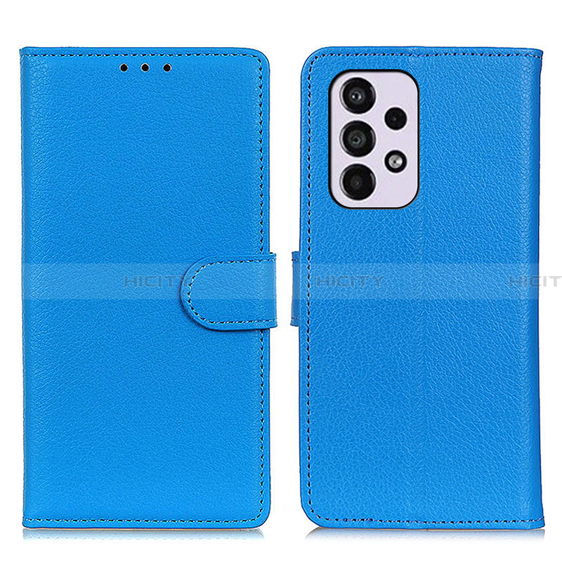 Coque Portefeuille Livre Cuir Etui Clapet A03D pour Samsung Galaxy A33 5G Bleu Ciel Plus