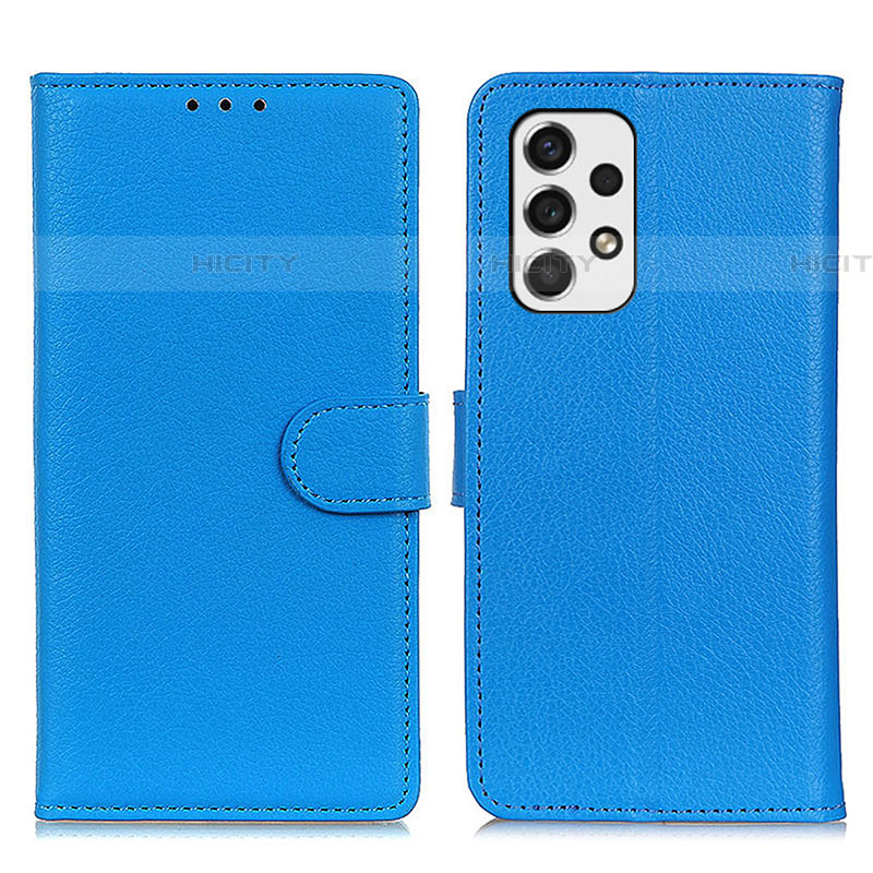 Coque Portefeuille Livre Cuir Etui Clapet A03D pour Samsung Galaxy A53 5G Bleu Ciel Plus