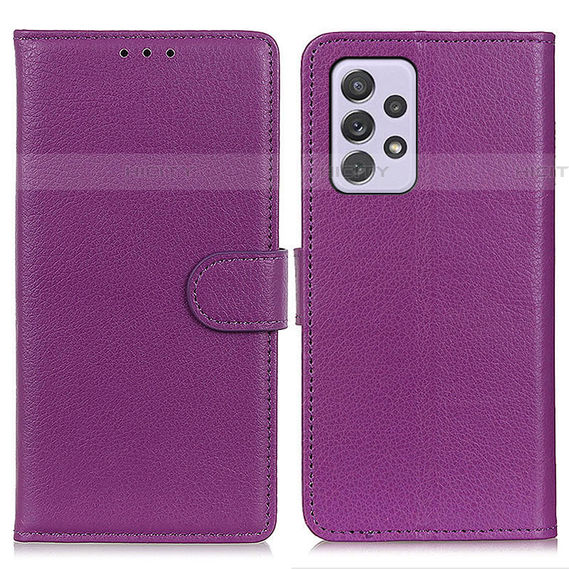 Coque Portefeuille Livre Cuir Etui Clapet A03D pour Samsung Galaxy A73 5G Violet Plus