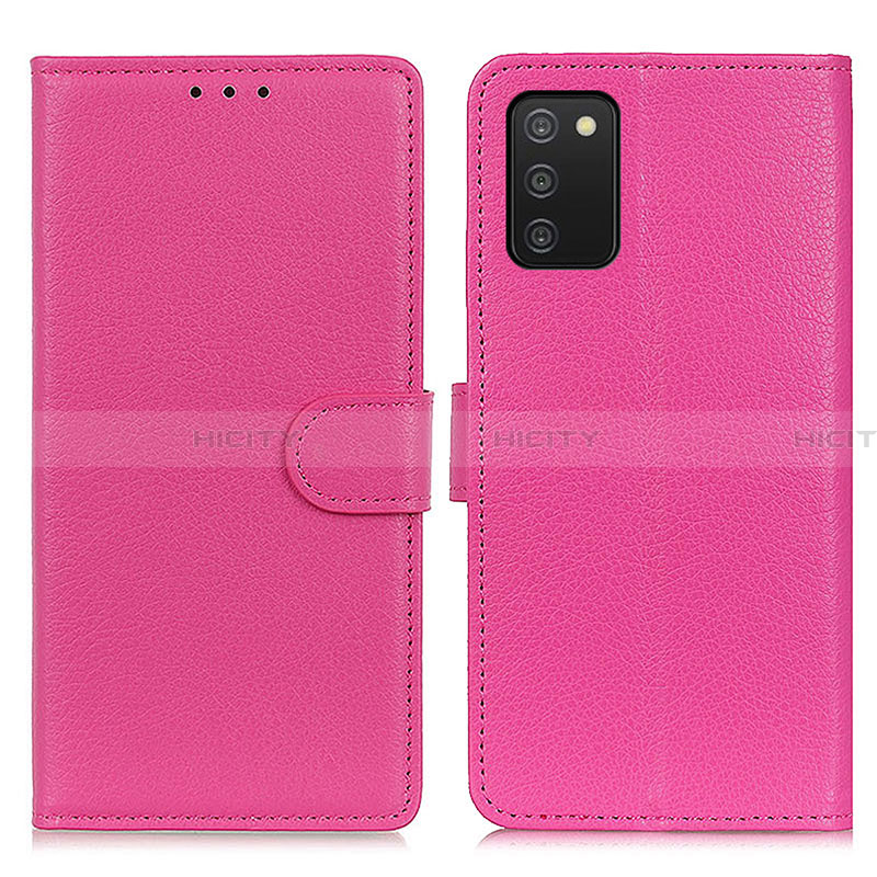 Coque Portefeuille Livre Cuir Etui Clapet A03D pour Samsung Galaxy F02S SM-E025F Rose Rouge Plus