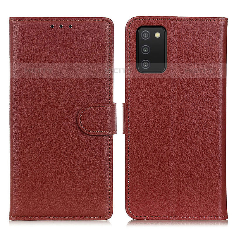 Coque Portefeuille Livre Cuir Etui Clapet A03D pour Samsung Galaxy M02s Marron Plus