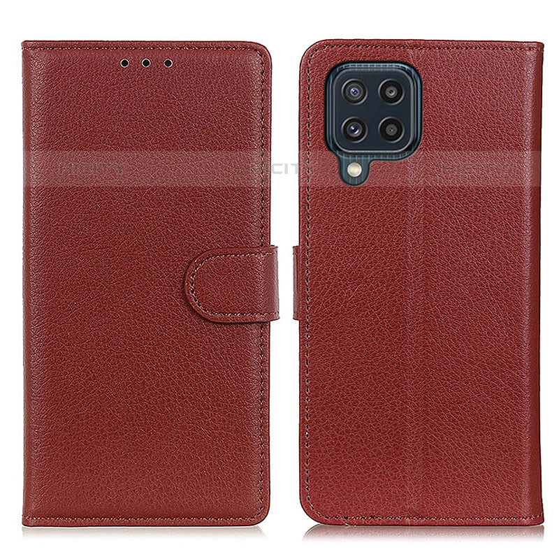 Coque Portefeuille Livre Cuir Etui Clapet A03D pour Samsung Galaxy M32 4G Marron Plus