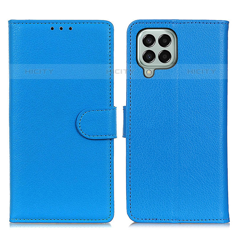 Coque Portefeuille Livre Cuir Etui Clapet A03D pour Samsung Galaxy M33 5G Bleu Ciel Plus