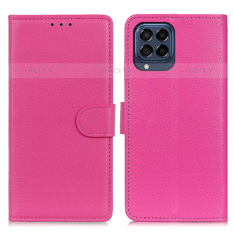 Coque Portefeuille Livre Cuir Etui Clapet A03D pour Samsung Galaxy M53 5G Rose Rouge Plus